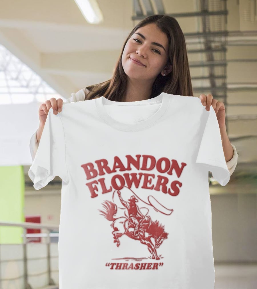Brandon Flowers Kansas City Chiefs 24 Cowboy Riding Bucking Horse Lasso T-Shirt
