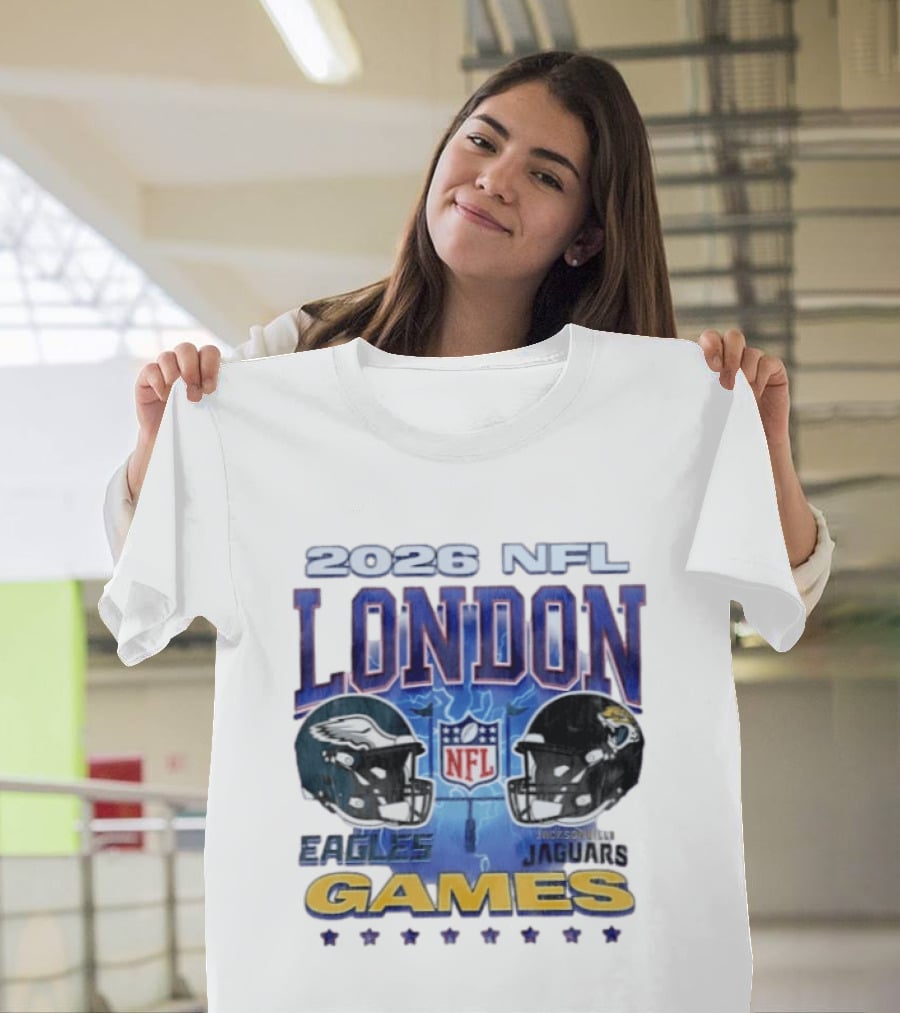 2026 NFL London Games Philadelphia Eagles Vs Jacksonville Jaguars Matchup T-Shirt