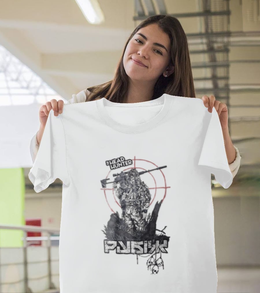 Punish Sniper Ghillie Suit Skulls Target Retro Hunter T-Shirt