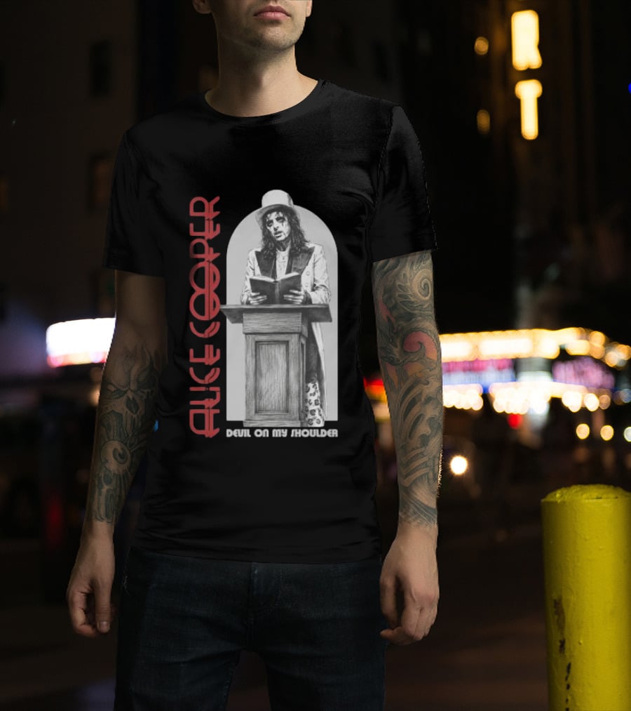 Alice Cooper Devil On My Shoulder Classic Rock Merchandise T-Shirt