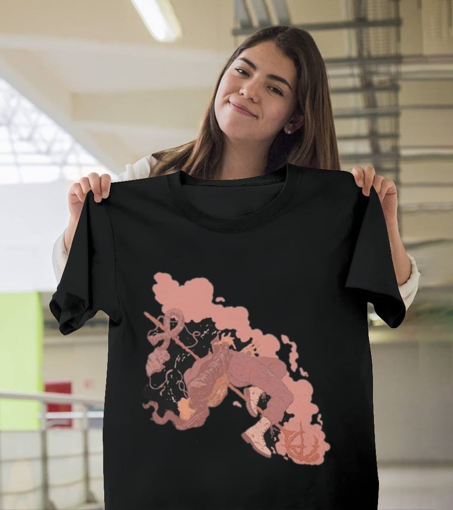 Demon Hunter Exile Warrior Art With Sword And Abstract T-Shirt