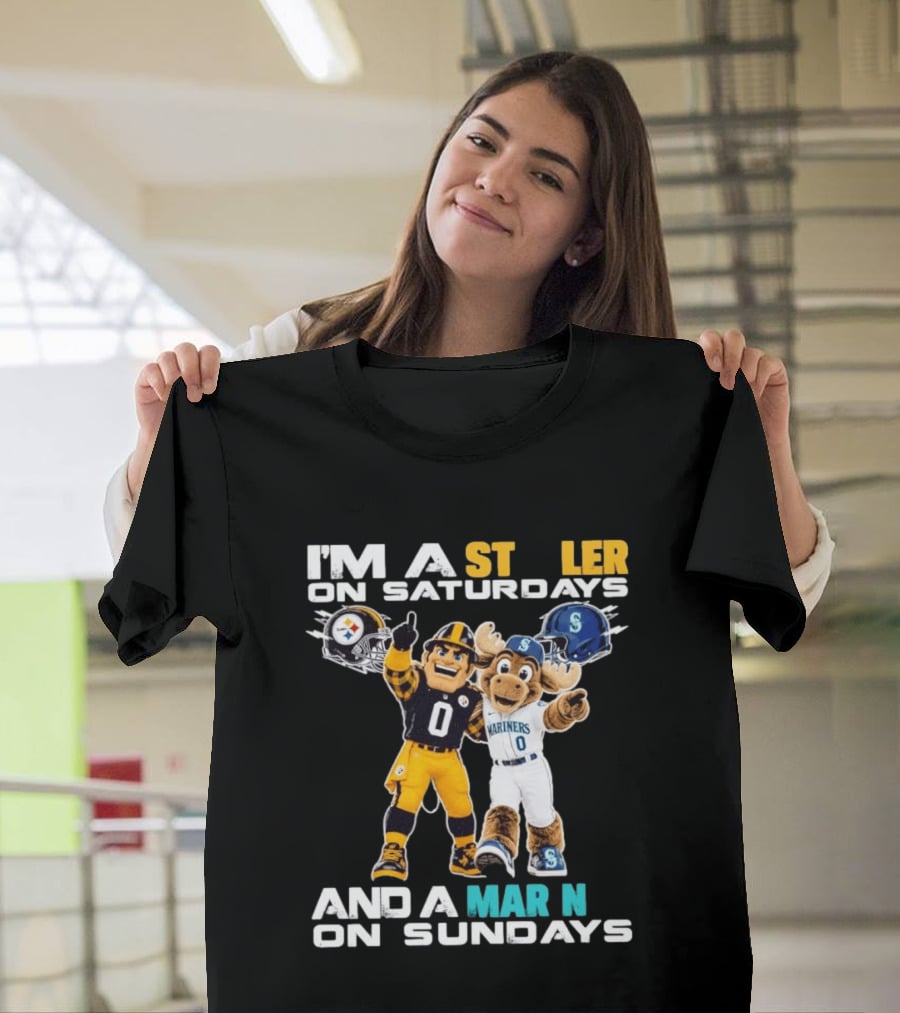 I'm A Steelers Fan On Saturdays And A Mariners Supporter On Sundays With Mascots T-Shirt