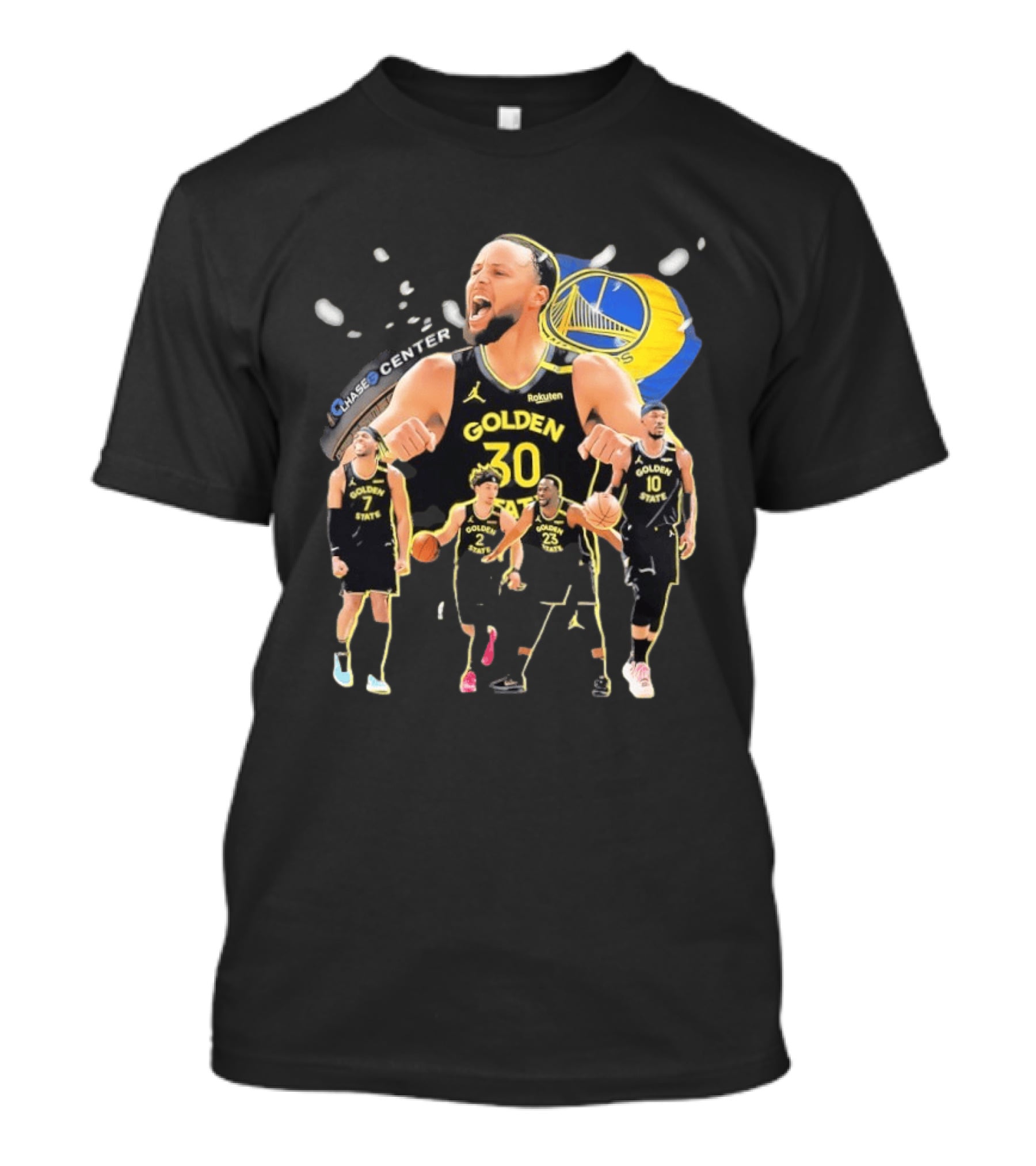 Golden State Warriors Players Collage Chase Center Basketball Team Number 30 23 10 7 T-Shirt
