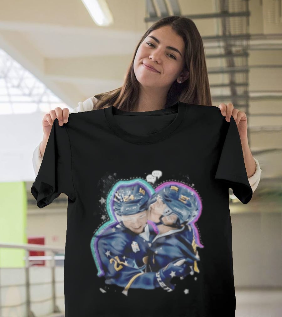 NHL Hockey Players Number 24 5 Hugging Victory Stars Celebration T-Shirt