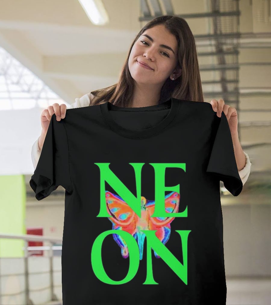Neon Butterfly Interscope Store Colorful T-Shirt