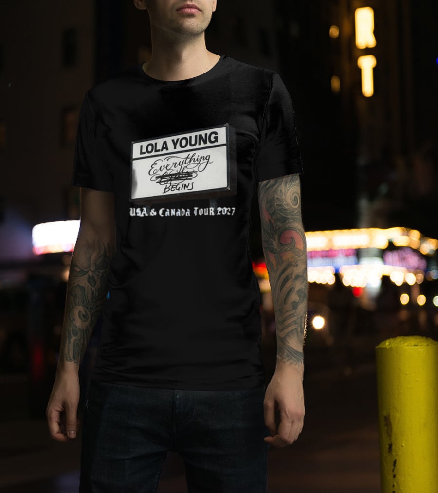 Lola Young Everything Begins USA Canada Tour 2027 T-Shirt