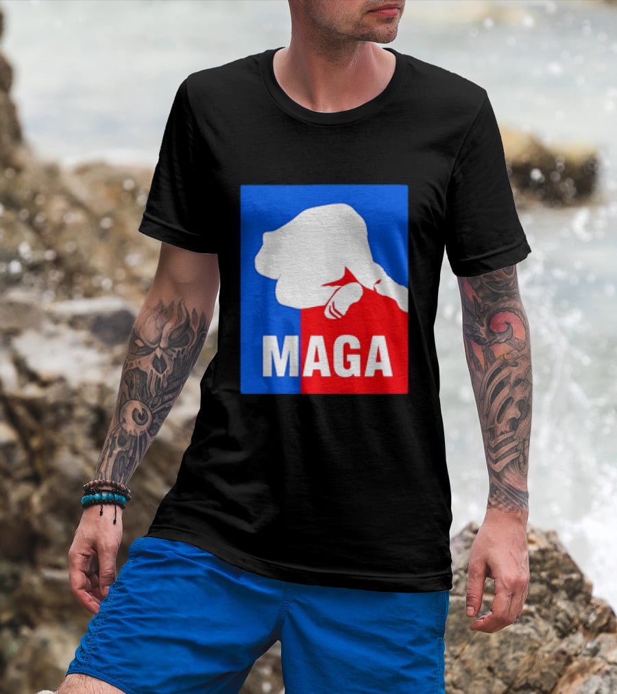 MAGA Political Parody Silhouette Red And Blue T-Shirt