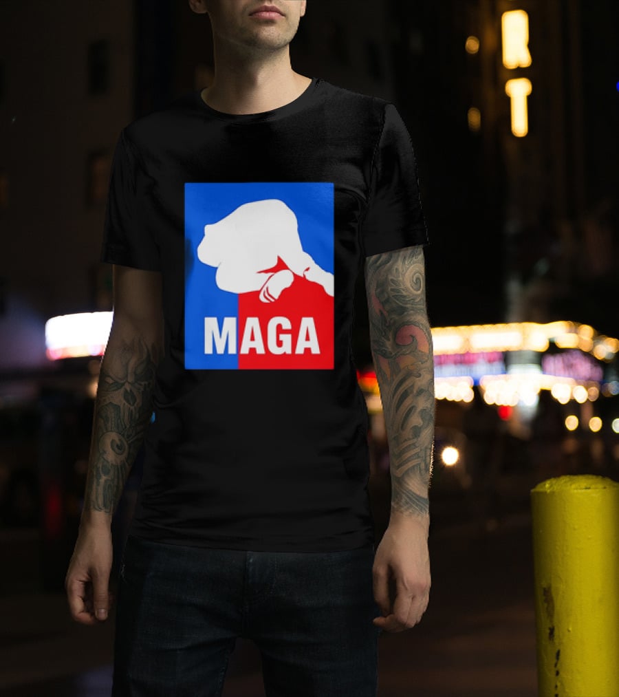 MAGA Political Parody Silhouette Red And Blue T-Shirt