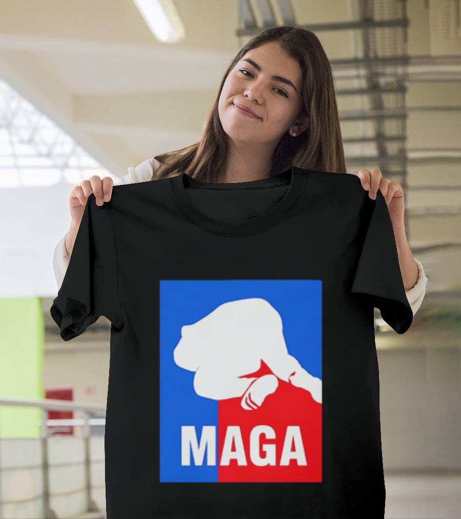 MAGA Political Parody Silhouette Red And Blue T-Shirt