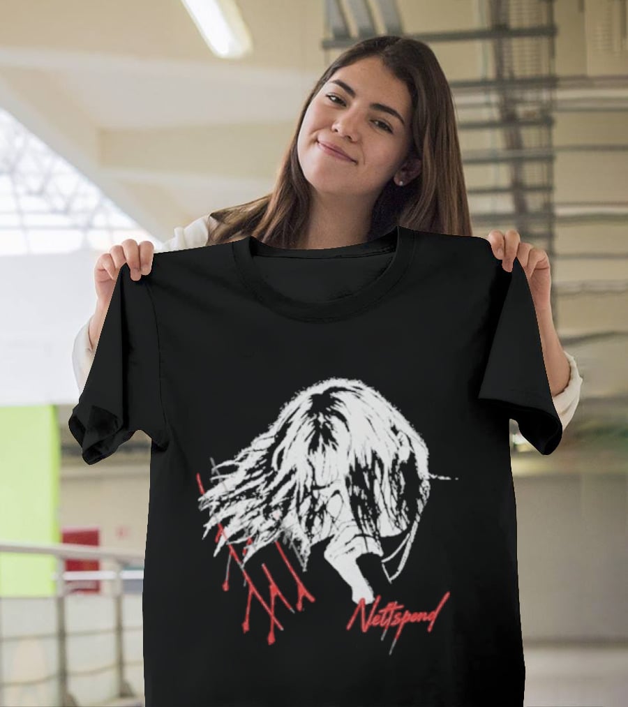 Nettspend Slash Hair Silhouette With Red Scribble T-Shirt
