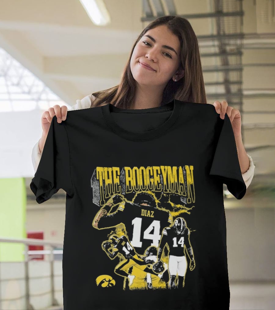 The Boogeyman Diaz No 14 Iowa Hawkeyes Football T-Shirt