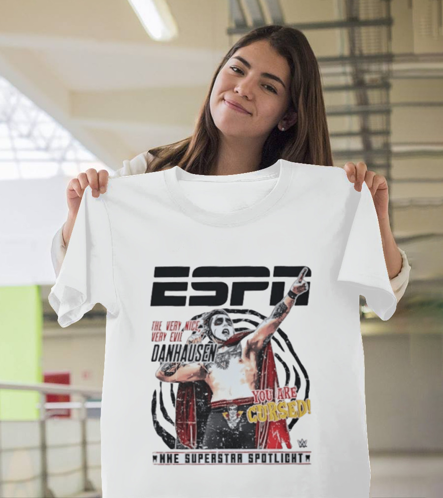 ESPN Danhausen WWE Superstar Spotlight You Are Cursed Very Nice Very Evil T-Shirt