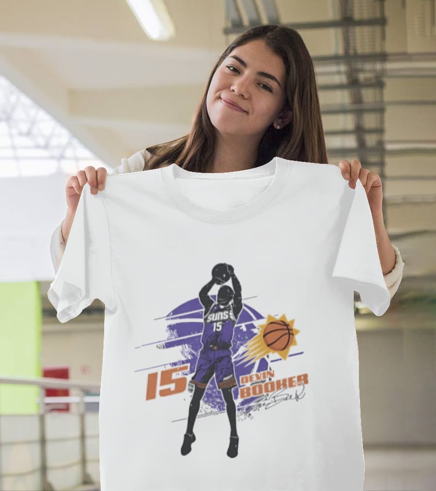 Devin Booker Phoenix Suns Basketball 2026 Number 15 Jumper T-Shirt