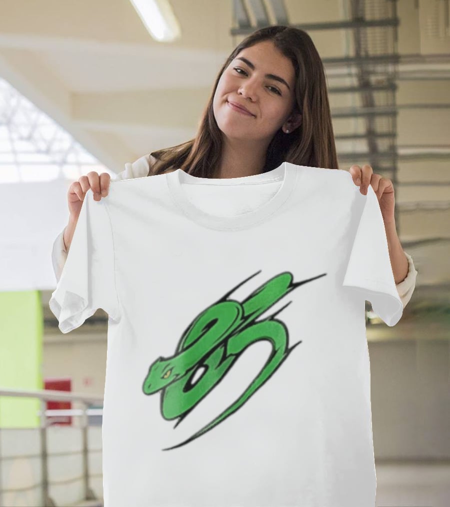 Green Snake Shaped Number Five Serpent T-Shirt