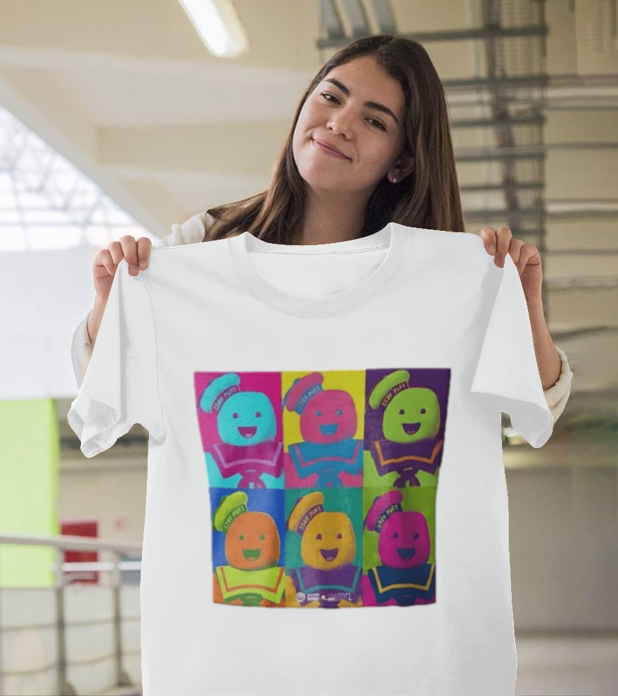Movie Ghostbusters Stay Puft Marshmallow Man Six Colorful Pop Portraits T-Shirt