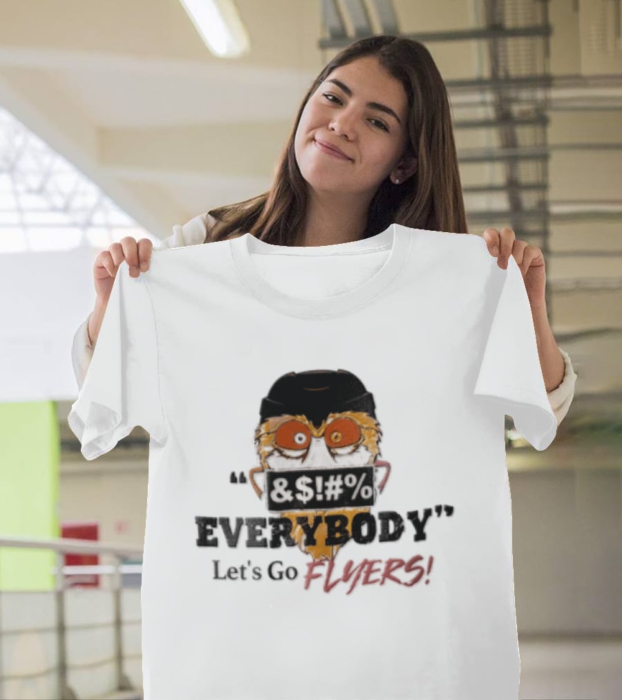 Gritty Flyers Everybody Let's Go NHL Philadelphia Hockey Helmet Cartoon T-Shirt