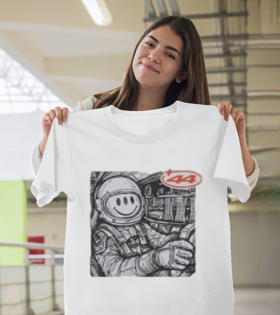 Plus44 Cosmic Circuit Astronaut With Smiley Face Helmet In Spacecraft T-Shirt