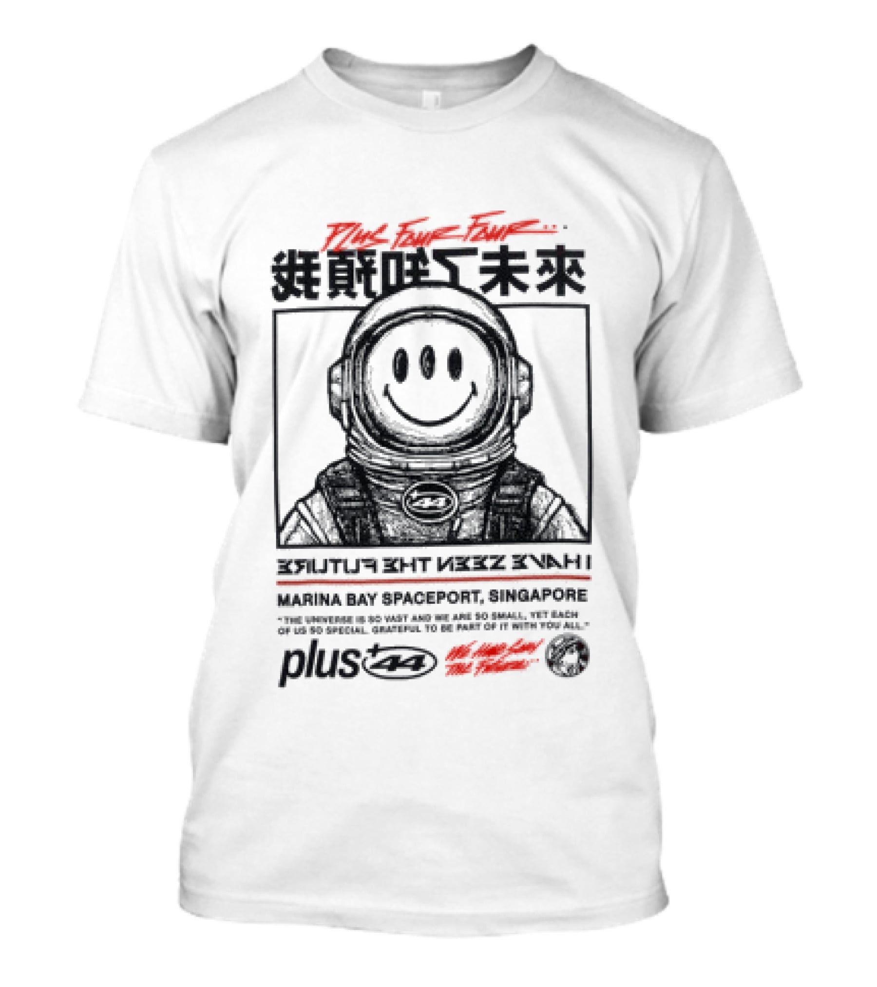 Plus44 Marina Bay Spaceport Singapore Smile Astronaut Future T-Shirt