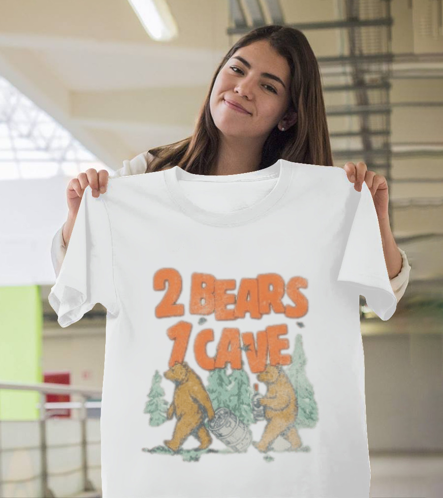 YMH Studios 2 Bears 1 Cave Carrying Keg In Forest T-Shirt