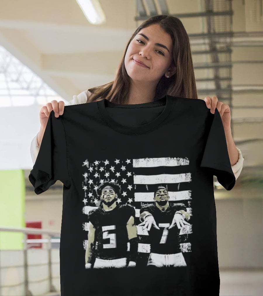 Bijan Robinson Drake London Atlanta USA Flag Football Collaboration T-Shirt
