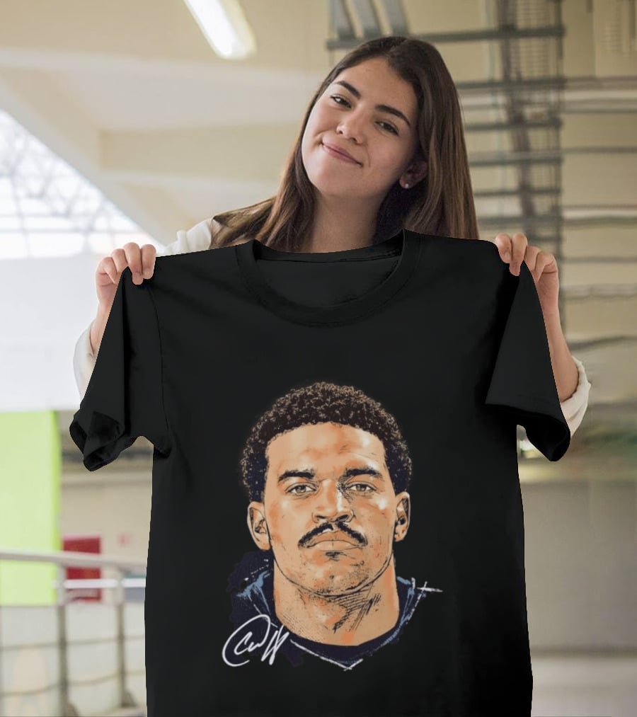 Caleb Williams Chicago Bears Football Retro Mustache T-Shirt