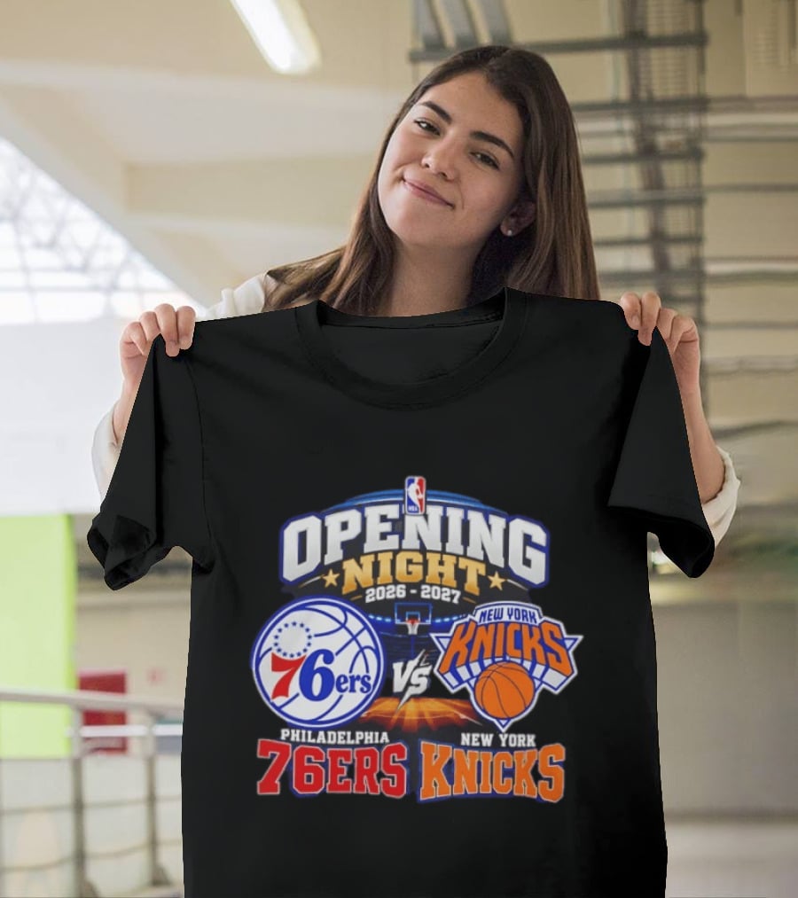 Philadelphia 76ers Vs New York Knicks NBA Opening Night 2026 2027 Matchup Event Highlights T-Shirt