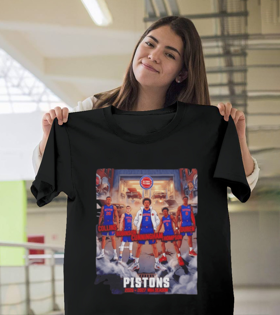 Detroit Pistons 2026 2027 NBA Season Cunningham Thompson Duren Robinson Collins T-Shirt