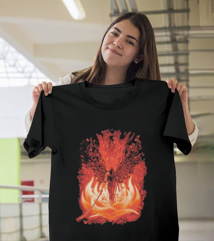 Elden Ring Scarlet Bloom Sword Woman Fiery Flower T-Shirt