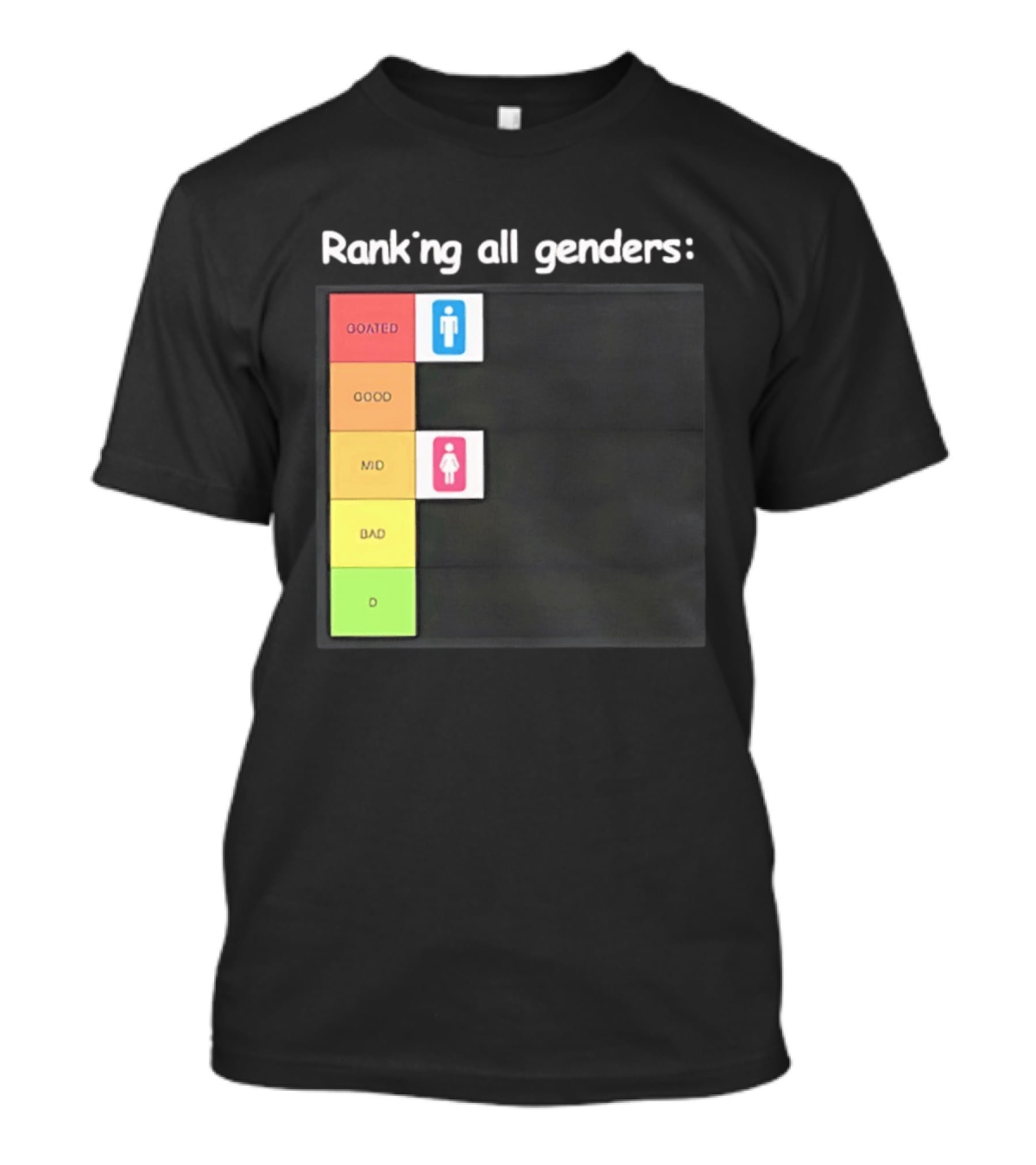 Ranking All Genders GOATed Good Mid Bad D T-Shirt