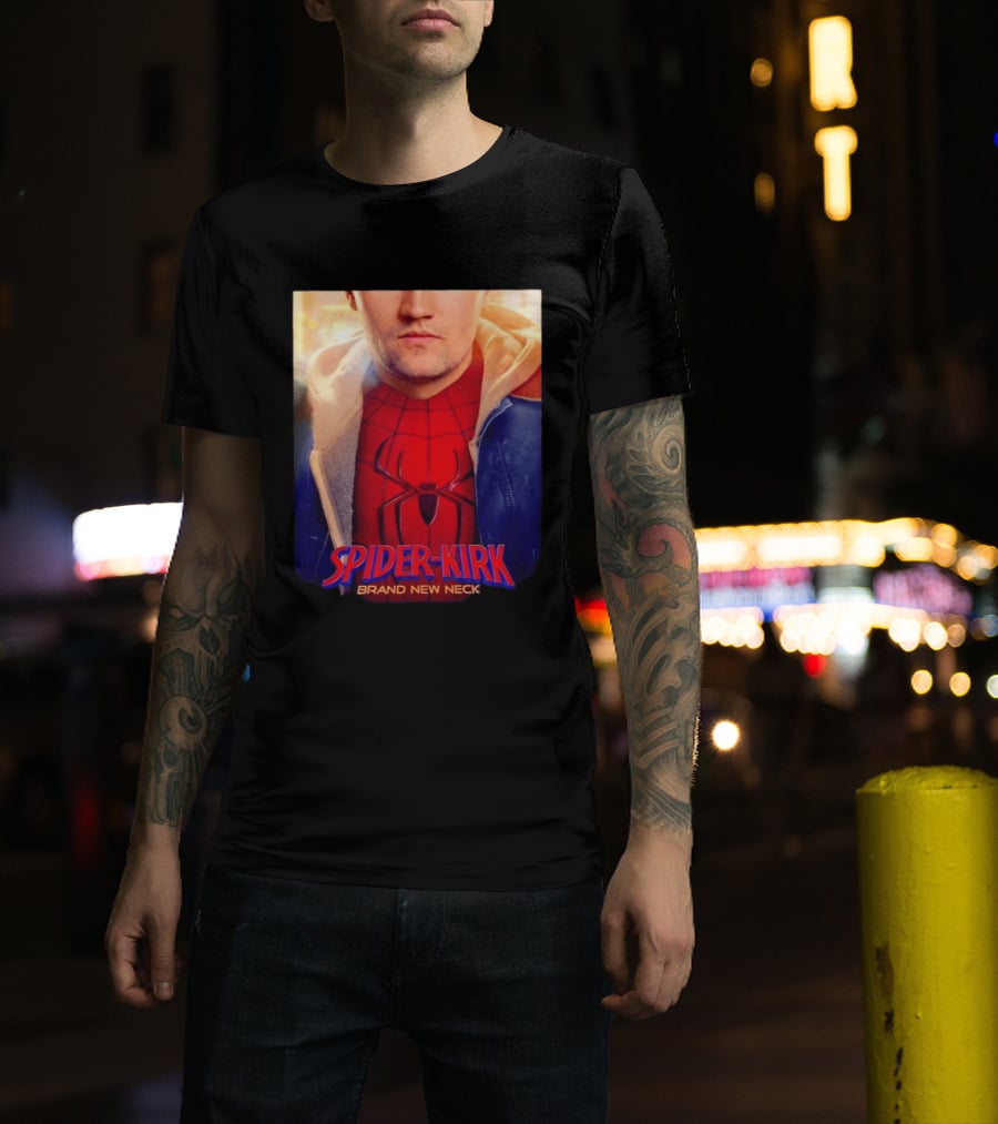 Spider Kirk Brand New Neck Spider Man X Charlie Kirk T-Shirt
