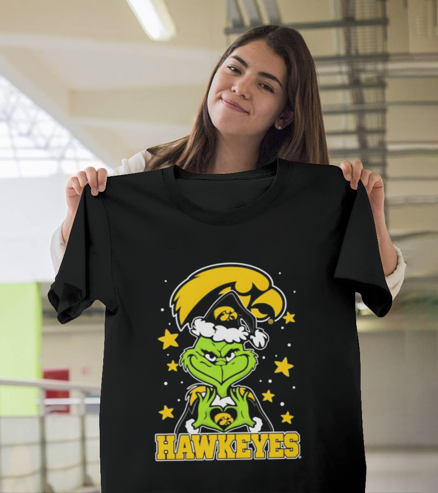 Iowa Hawkeyes Grinch Christmas NCAA Fan Gear T-Shirt