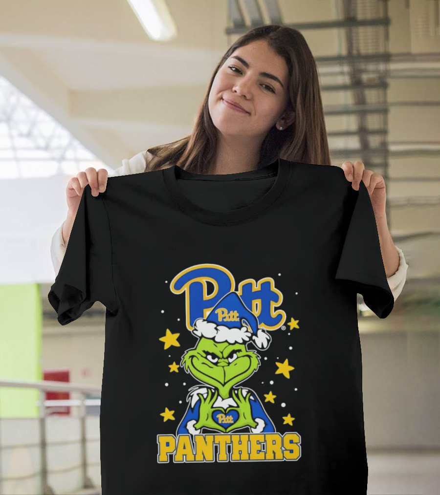 Pitt Panthers The Grinch Heart Hands University Of Pittsburgh T-Shirt
