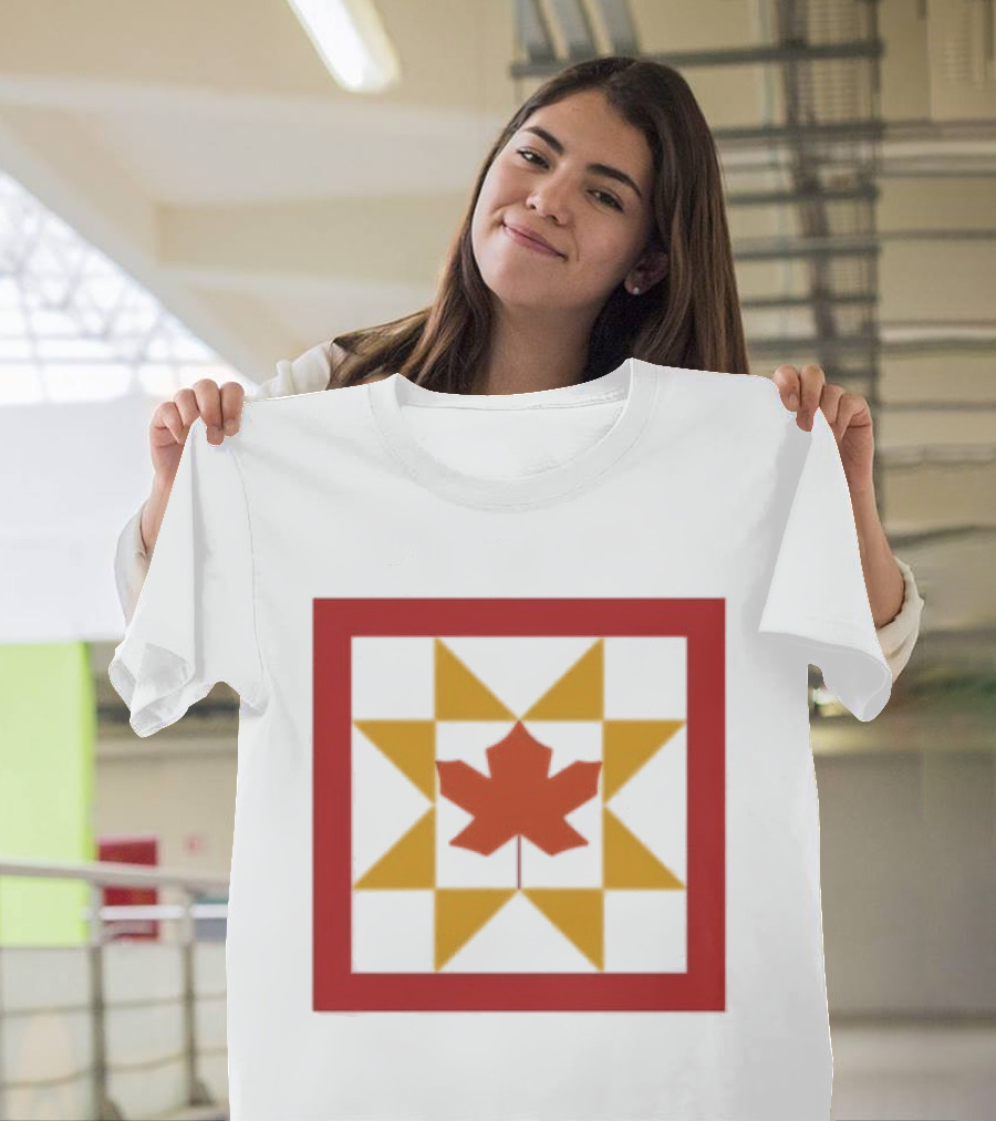 Kentucky Fall Quilt Maple Leaf Star Patchwork T-Shirt
