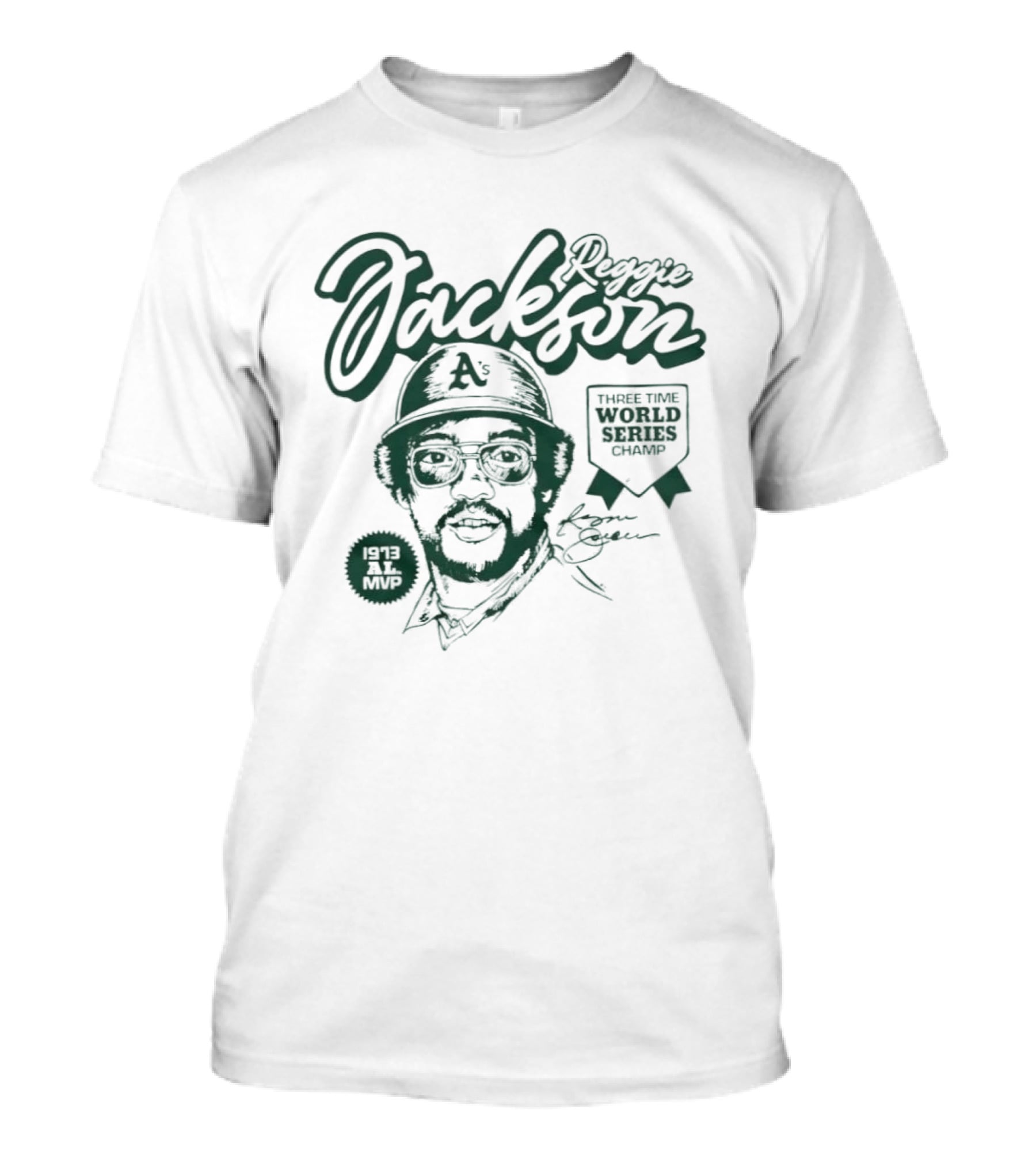 Reggie Jackson Three Time World Series Champ Oakland Athletics Baseball A's T-Shirt