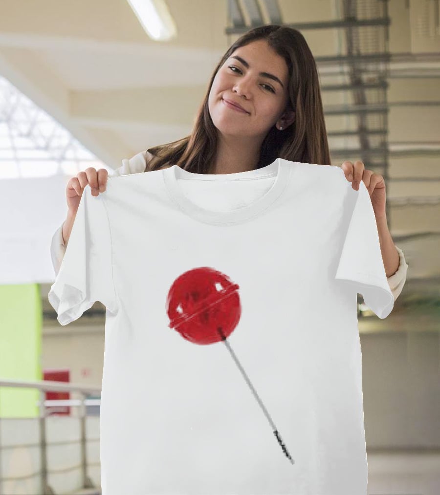 Twojeys Lollipop White Red Candy Stick T-Shirt