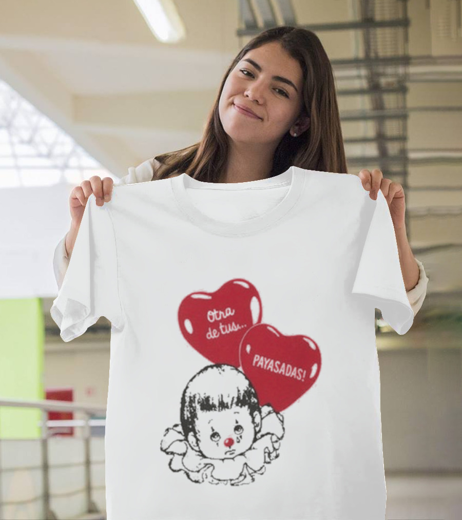 Willy Chavarria Payasadas Red Heart Balloons And Child Clown T-Shirt