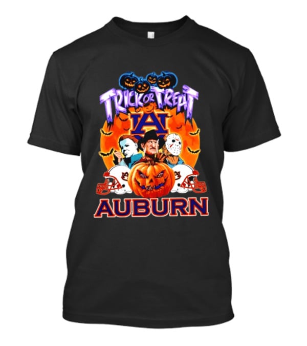 Auburn Tigers Halloween Trick Or Treat Horror Characters 2026 T-Shirt