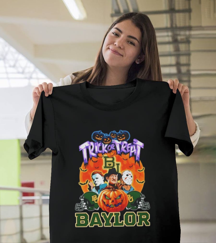 Baylor Bears Halloween 2026 Trick Or Treat Horror Characters T-Shirt