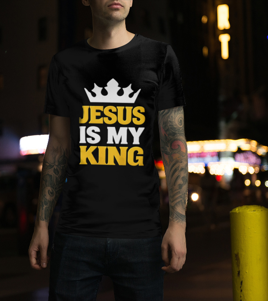Jesus Is My King White Crown Christian Faith T-Shirt