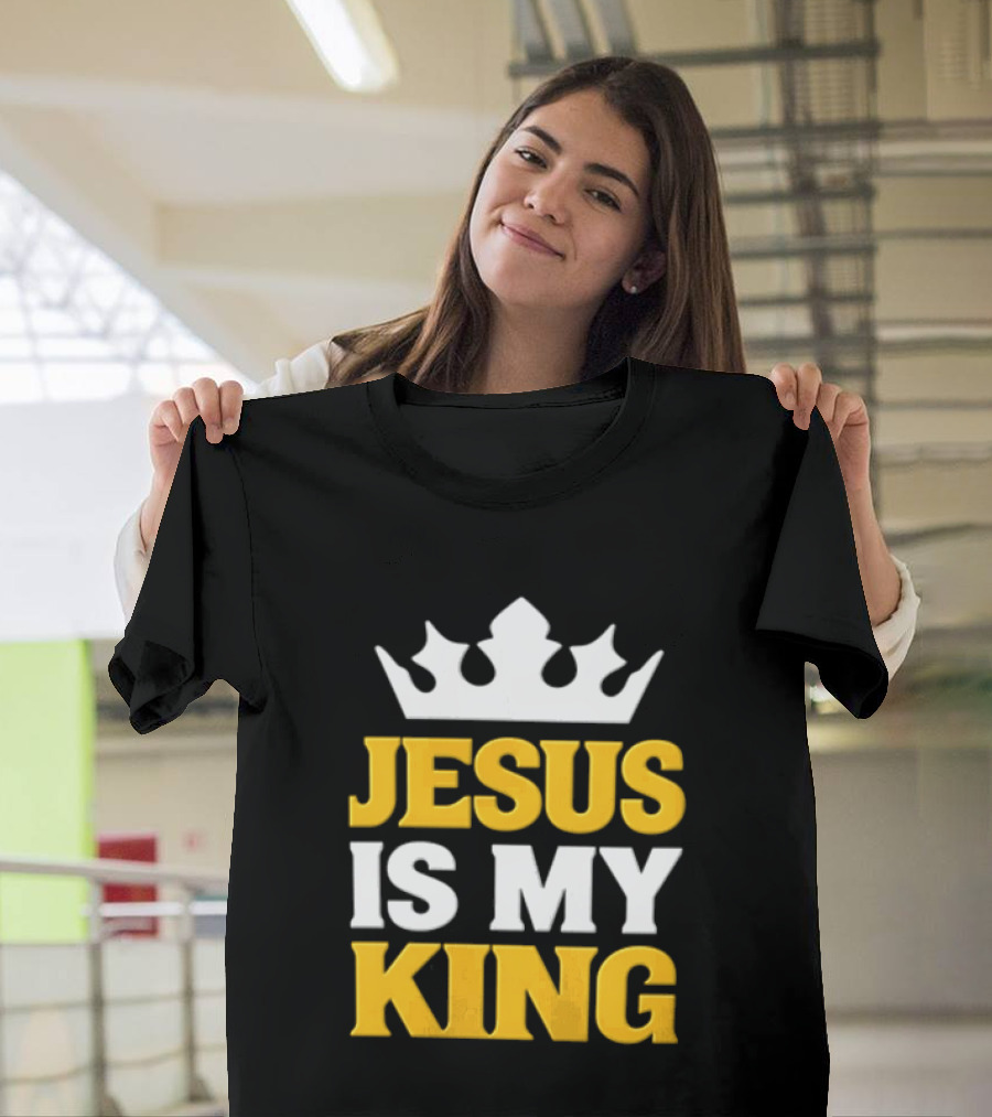 Jesus Is My King White Crown Christian Faith T-Shirt