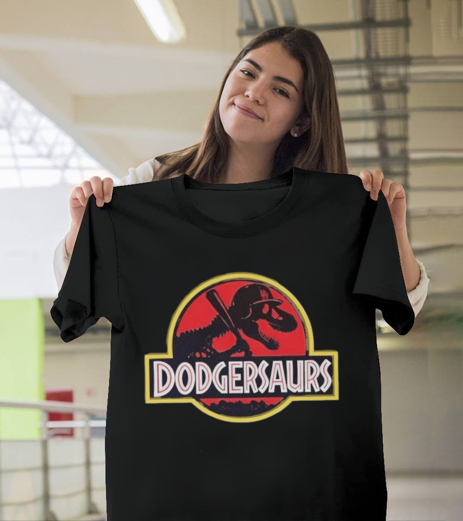 Dodgersaurs Los Angeles Dodgers Dinosaur Jurassic Mashup T-Shirt