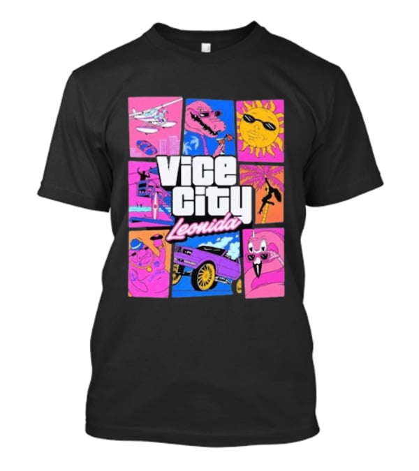 Vice City Leonida Sun Shades Crocodile Pink Car T-Shirt