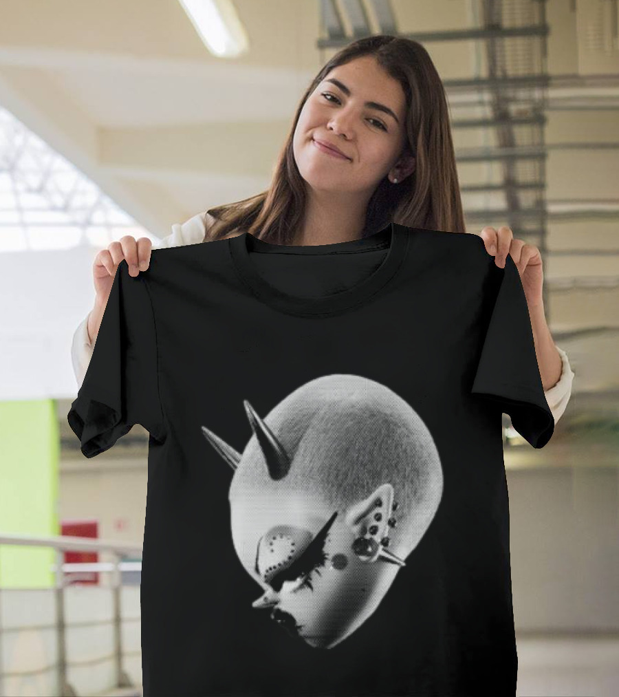 Poi And Keely Store The Bb Surreal 3D Punk Alien Head T-Shirt
