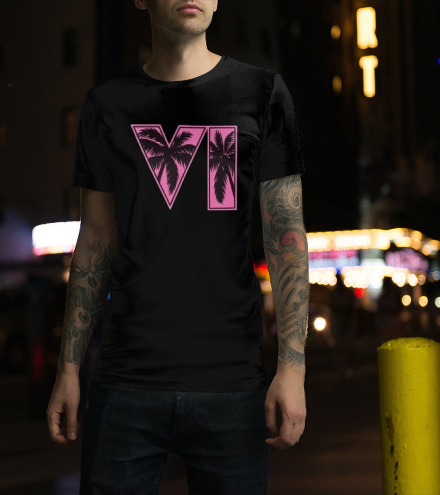 Rockstar Games Grand Theft Auto VI Pink Palm Trees T-Shirt