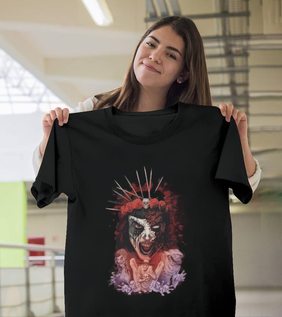 Universal Halloween Horror Nights 2026 Masked Horror Queen And Ghoulish Figures T-Shirt