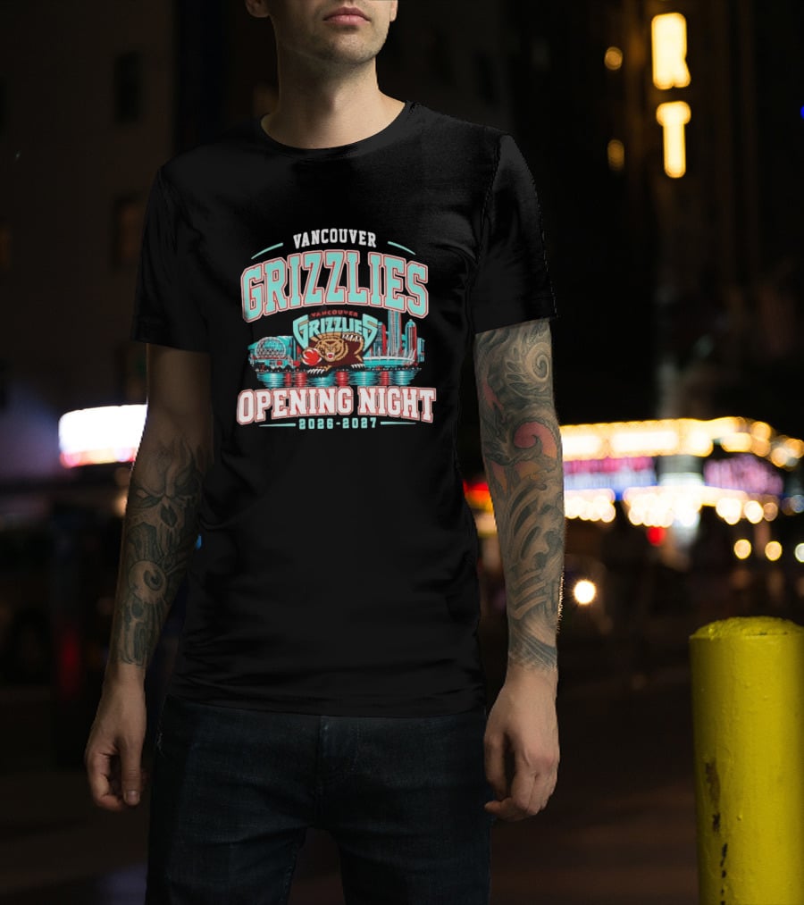 Vancouver Grizzlies Opening Night 2026 2027 City Skyline T-Shirt