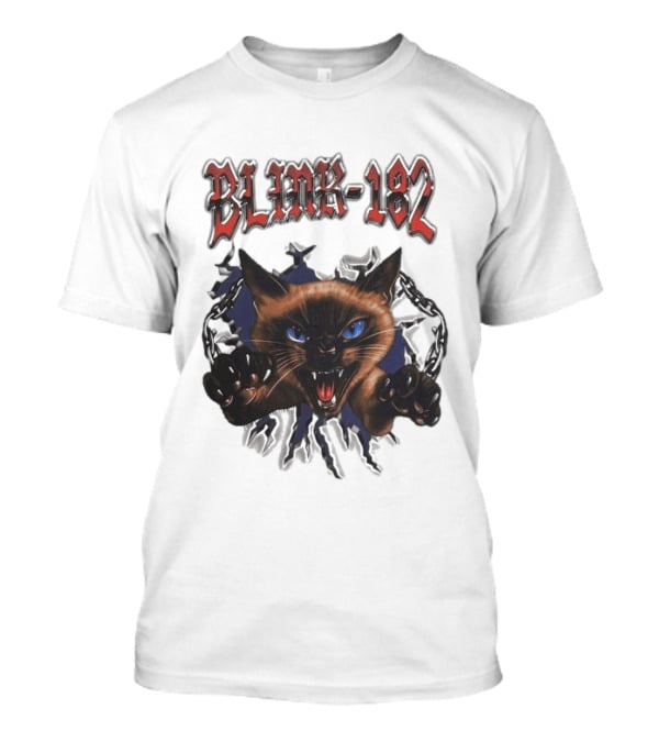 Blink 182 Cheshire Cat Angry Siamese Chain Breakout T-Shirt
