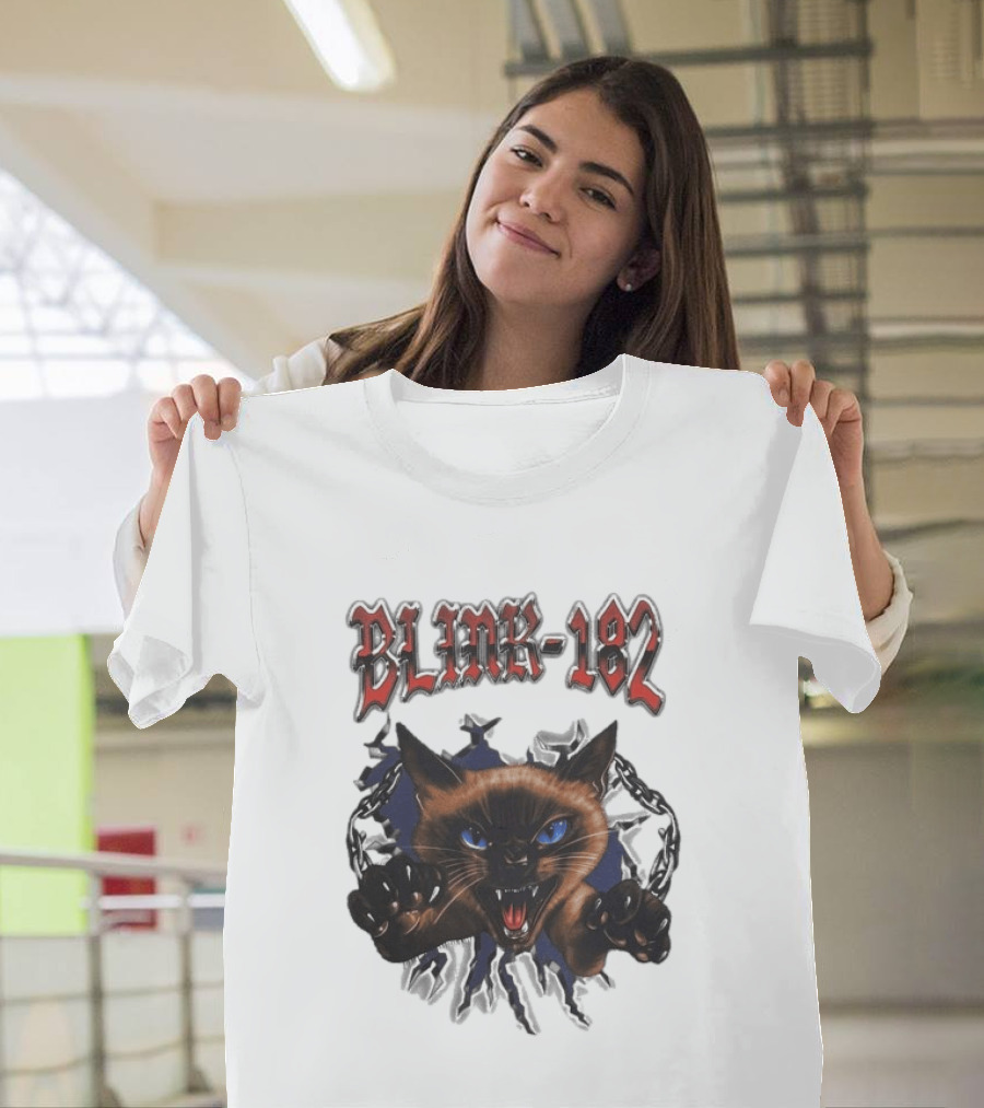 Blink 182 Cheshire Cat Angry Siamese Chain Breakout T-Shirt