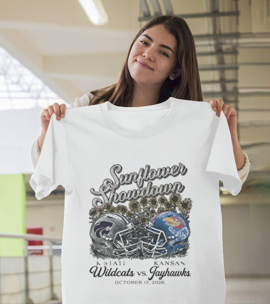 Sunflower Showdown K State Wildcats Vs Kansas Jayhawks October 17 2026 T-Shirt