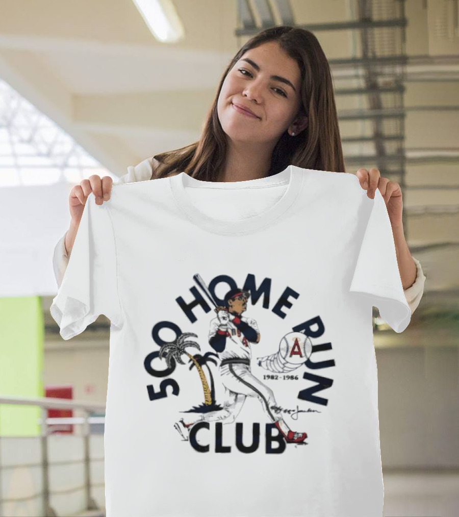 Los Angeles Angels Reggie Jackson 500 Home Run Club California 1982 T-Shirt
